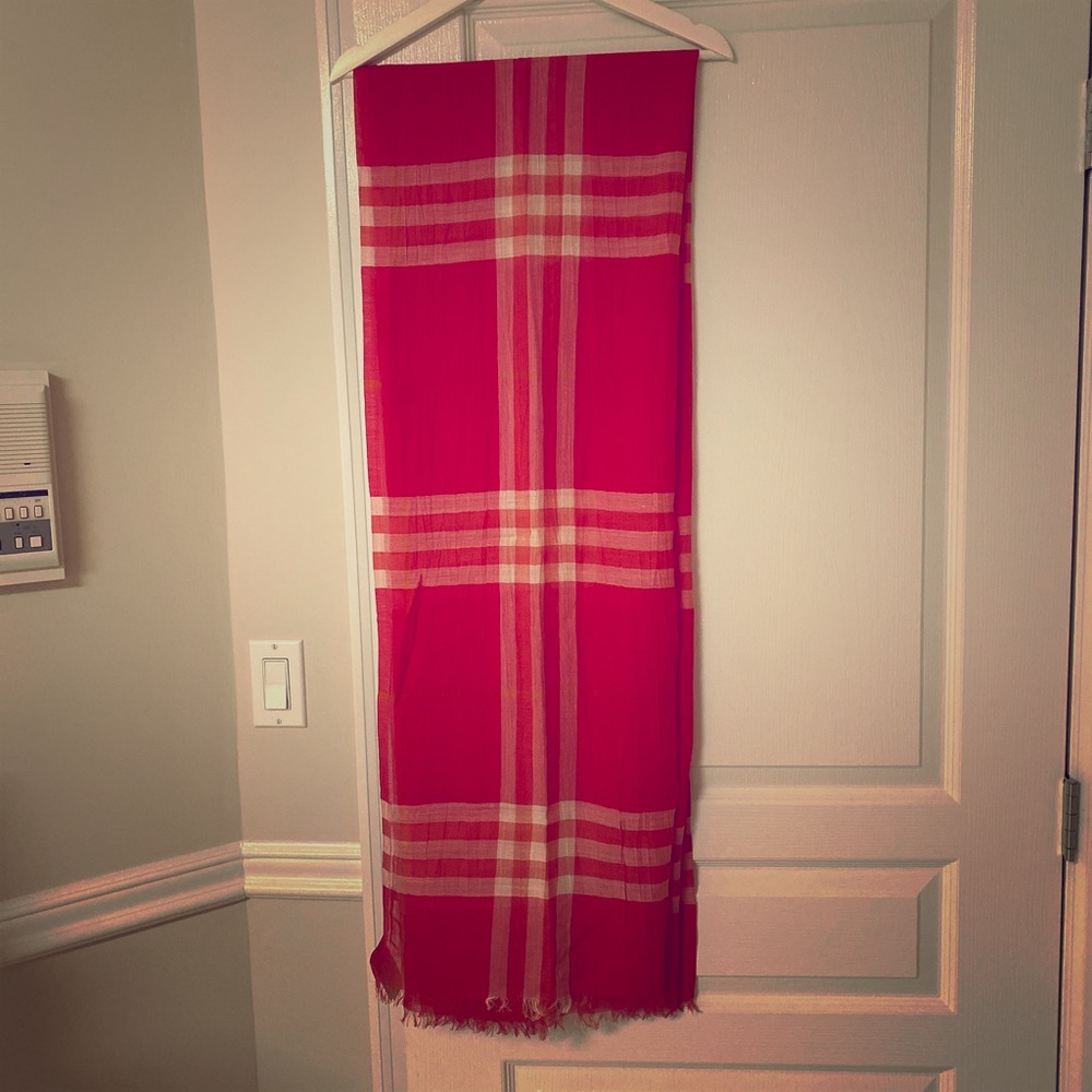 Burberry lightweight check wool/silk scarf